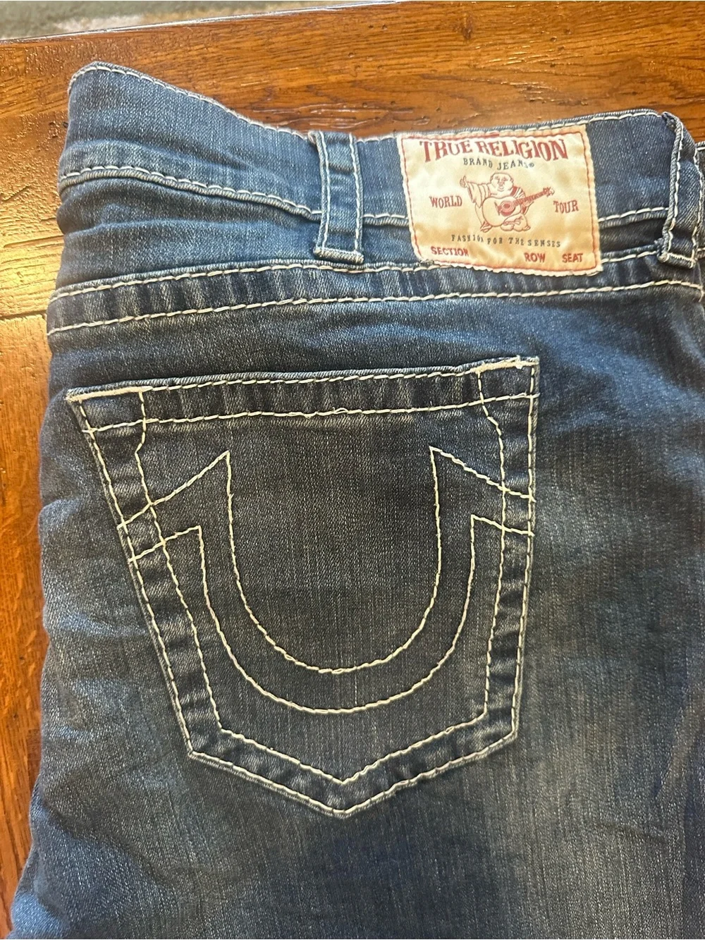 TRUE RELIGION JEANS Mens Ricky Relaxed Straight Fit 46x32